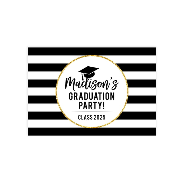 Andaz Press Custom Personalized Disposable Paper Placemats, 12 x 18 Inch, Set of 25, Striped Custom Graduation Party, Tableware, Dining, Tabletop, Table Setting for Graduation Party