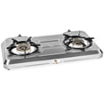 thumbnail image 2 of XtremepowerUS Propane Gas Range Stove 2 Burner Stainless Steel Cooktop Auto Ignition Camping High Pressure, 2 of 7