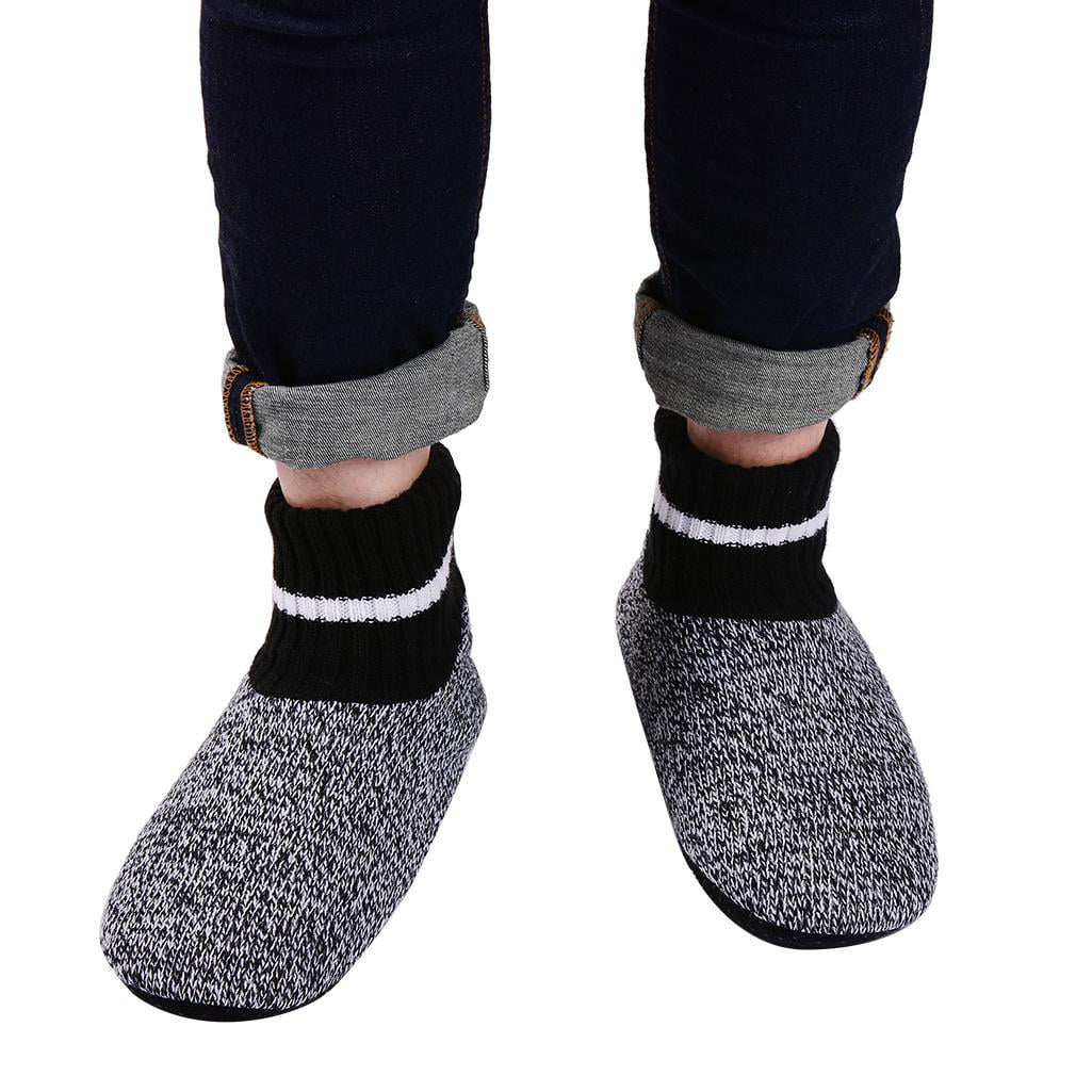 Mens Warm Slipper Socks Thermal Thick Home Indoor Bedroom Elastic Soft Shoes 