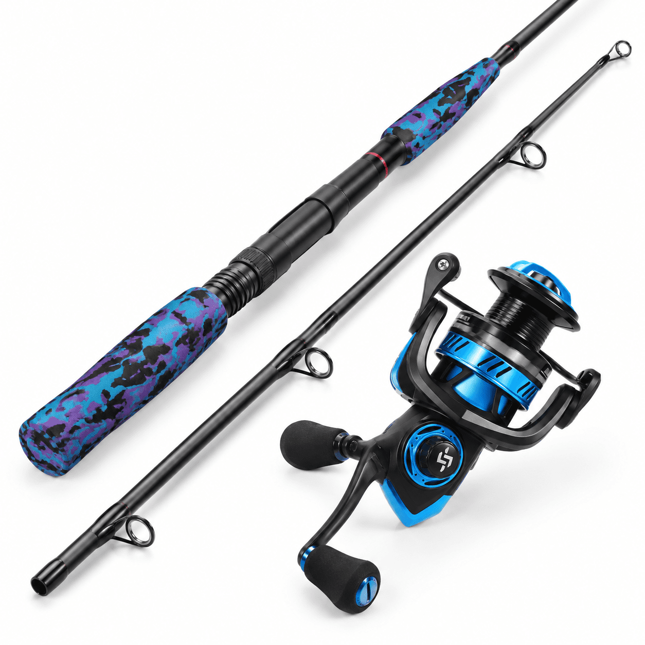 Blue 6 10 -3000 Spinning Fishing Rod and Reel Combo for Bass Trout Panfish