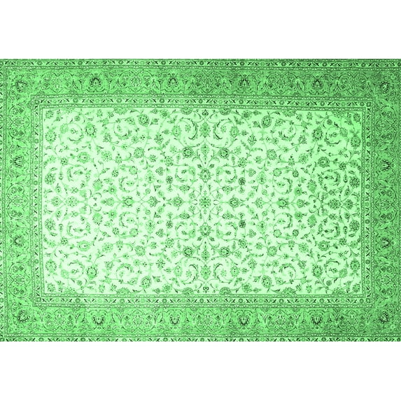 Ahgly Company Indoor Rectangle Persian Emerald Green Traditional Area Rugs, 8' x 10'