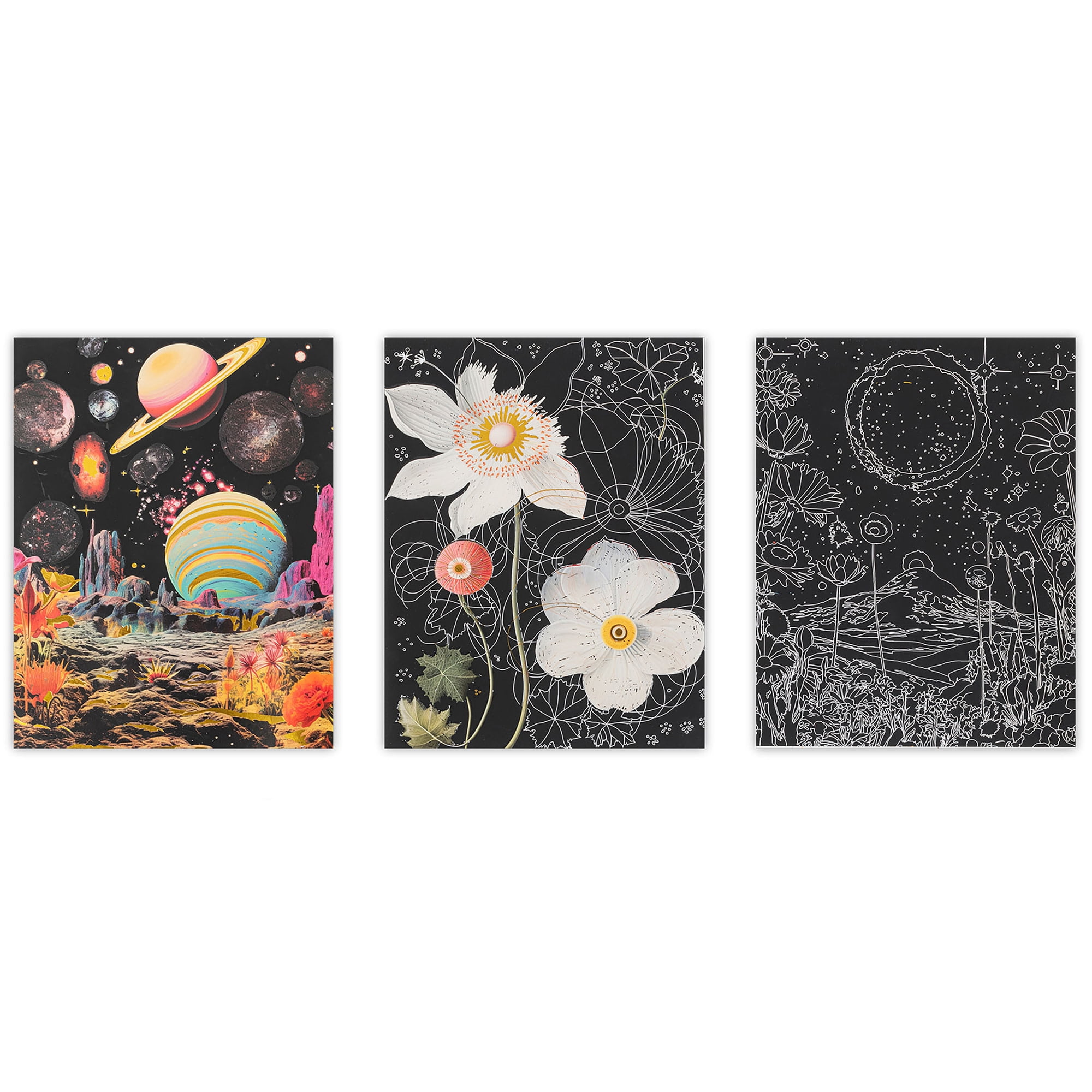 Brea Reese: Scratch Art Paper Pad - Surrealism - 6 Dreamlike Designs, Guided Art, Metallic Accents, Dual-Tip Stylus & Brush, 9x12" Pages, Adult Craft