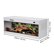 Tempered Glass Reptile Habitat 39x16x16, Ventilation Terrarium Tank, Breeding Enclosure for Geckos Tortoises(No Temperature Control)