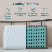 Lucid Cooling Charcoal Gel Memory Foam Pillow, Queen