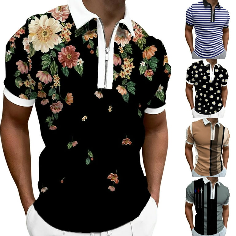 Mens Polo Shirts Polo Shirts for Men Clearance Under 5 Short Sleeve Fit Collared Performance Moisture Wicking Quick Dry Casual Golf Athletic Top