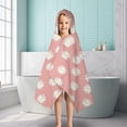 thumbnail image 6 of Pink Daisy Flower White Blooms Pattern Hooded Bath Towel，50"x30" for Ages 3 To 12 Kids, Quick Dry Lightweight Soft Microfiber Hood Beach Towel Cover Up for Kids, 6 of 7