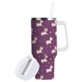 thumbnail image 2 of 40 oz Tumbler With Handle Stainless Steel Insulated Tumbler With Lid for Car Cup Holder Cartoon Unicorns and Stars, 2 of 9