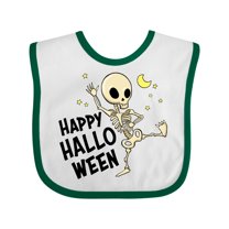Inktastic Happy Halloween with Dancing Skeleton Boys or Girls Baby Bib