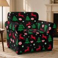 thumbnail image 2 of Bulopur Reindeer 2Pcs Armchair Protector Covers Cozy Stretch Festive Slipcovers Detachable Cushion Covers Elasticized Edge Non-Slip for Apartment Bedroom Living Room Decor, 2 of 8