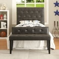thumbnail image 3 of Furniture of America Cleaver Faux Leather Headboard, Twin, Brown, 3 of 4