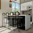 thumbnail image 2 of LeisureMod Euston Modern Wicker Bar Stool With Black Steel Frame, Set of 2, 2 of 12