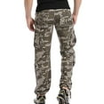 thumbnail image 4 of Aoochasliy Mens Jeans Men Multi-pocket Button Zipper Cargo Pants Camouflage Sports Outdoor Pants Trousers, 4 of 9