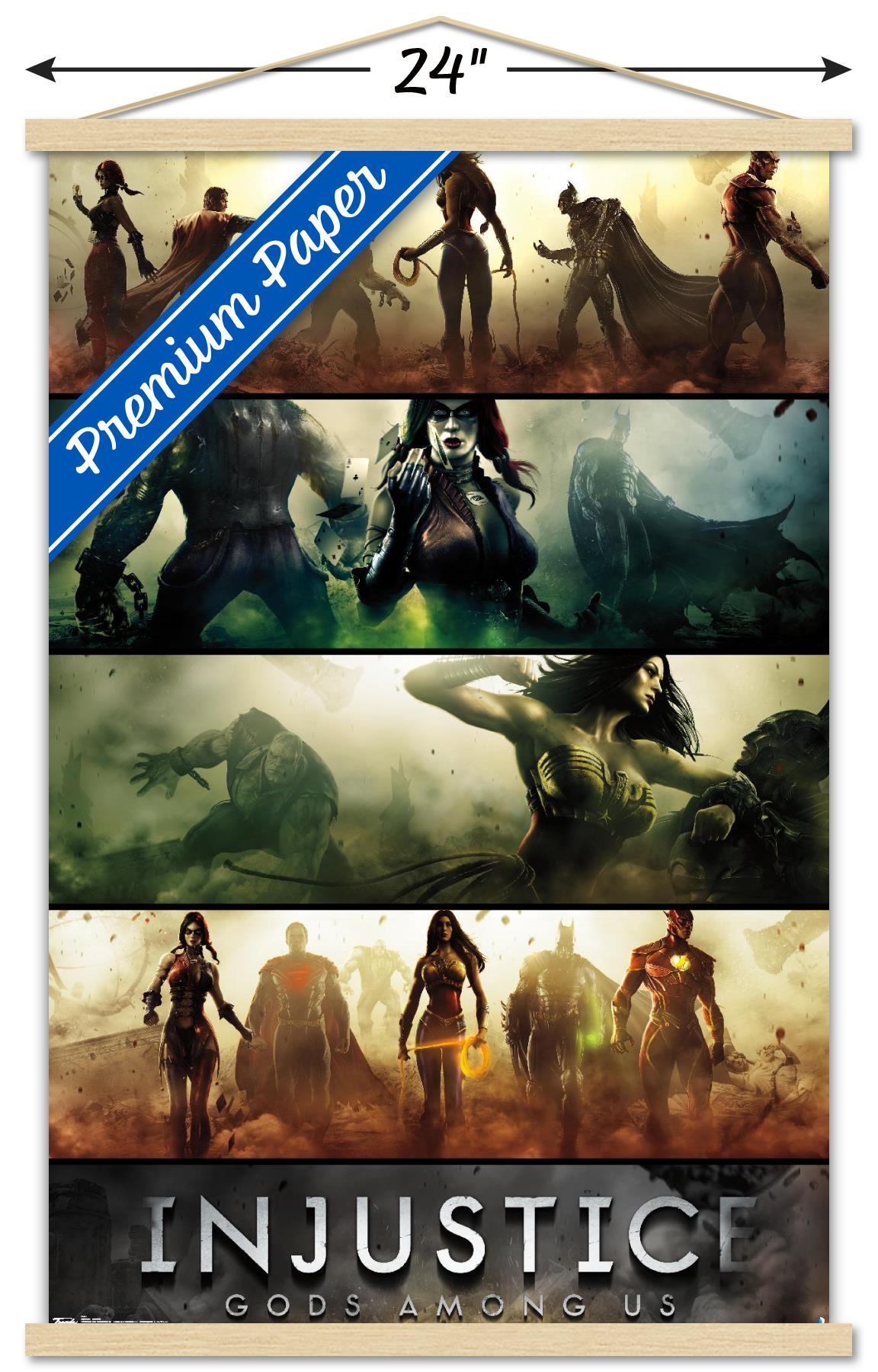 DC Comics VIdeo Game - Injustice: Gods Among Us - Bane Wall Poster with Wooden Magnetic Frame, 22.375" x 34"