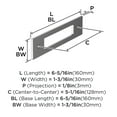 thumbnail image 5 of Amerock Medora 5-1/16 inch (128mm) Center-to-Center Rectangle Polished Chrome Cabinet Pull Backplate, 5 of 6