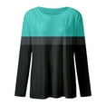 thumbnail image 5 of Womens Oversized T Shirts Long Sleeved Round Neck Tunic Tops Classic Fit Dressy Casual Workout Basic Blouses 2025 Trendy Clothes, 5 of 5