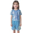 thumbnail image 2 of JSCDRPDWL Girls Clothing Sets Size 7-8 Teen Outfits for Girls 14-16 Trendy Outfits for 2 Year Old Girls Teen Girl Tops and Toddler Shorts Girls Clothes 3t, Blue 7-10 Years, 2 of 4