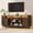 81''Walnut TV Stand, variant on Blotout 81'' LED Fireplace TV Stand with 36'' Fireplace & Power Outlet for 85/90''TV, Modern Entertainment Center with Fluted Sliding Door & Curved Side Cabinets, Wooden Media Console for Living Room