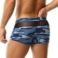 thumbnail image 5 of IWRICH Men's Mesh Sheer Boxer Shorts Camo Underwear Boxer Briefs Blue M, 5 of 5