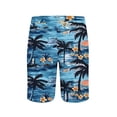 thumbnail image 5 of Men's Beach Shorts Printed Casual Athletic Shorts Elastic Waist Drawstring Side Pockets Quick Dry Lightweight Swim Trunks for Summer Vacation Sky Blue 3XL, 5 of 6