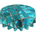 thumbnail image 2 of Turquoise Tablecloth 60 Inch Round Waterproof Tablecloth Rustic with Wrinkle Resistant Blue Turqouise Table Cloth for Party, Picnic, Tabletop, Dining Room, Decorative Patio, 2 of 6