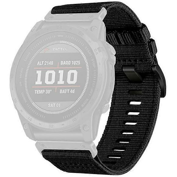 Watchband Compatible For Garmin Fenix 8 / Fenix E 47mm / Epix Gen2 / Descent G1 Universal 22mm Quick Release Nylon Canvas Watch St Black