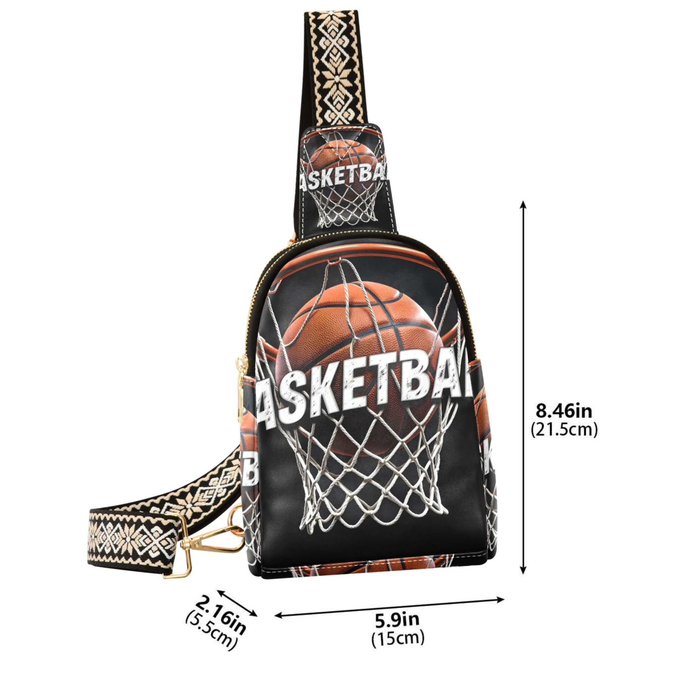 ALAZA Cool Basketball Sling Bag for Women Men Waterproof Crossbody Chest Bags