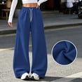 thumbnail image 5 of women's pants Baeitkot Women Fashion Solid Color Loose Elastic Waist Drawstring Strap Cargo Long Pants, 5 of 7