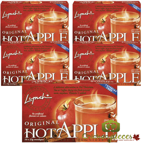 Lynch Hot Apple Cider Drink Mix, Classic Orchard Spiced Instant Cider, 50-Count Bulk Box (23 g Individual Packets)