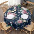 thumbnail image 3 of Pioneer Flower Floral Print Pattern Round Tablecloth 60"x60",Wrinkle Wipeable Table Cloth for Kitchen Dining Room Picnic Patio Party, 3 of 6
