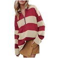 thumbnail image 2 of Tauxra Sweaters for Women,Sweater for Women,Women's Casual Loose Color Block High Neck Zipper Long Sleeve Sweater,Long Sweaters for Women, 2 of 8