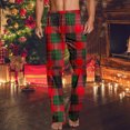 thumbnail image 2 of Men's Plaid Striped Lounge Pants Casual Comfy Pull-on Pajama Pants Straight Leg Baggy Home Sleepwear for All Seasons, 2 of 5