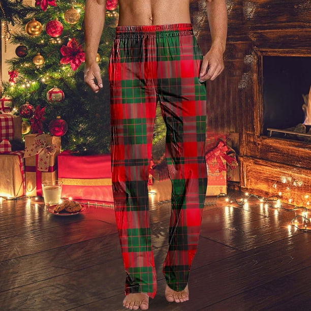 Pantalones largos para hombre, ropa de dormir para el hogar, pantalones de pierna recta con estampado fino, pantalones casuales para hombre, pantalones para hombre