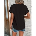 thumbnail image 5 of Xihbxyly Womens Tops, Women's Short Sleeve Crew Neck Shirt Casual Loose Blouses Summer Fashion Solid Color Tunic Tops Blouse for Leggings, 5 of 7