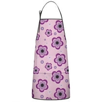 Pioneer Flower Floral Print Pattern Apron-Garden Aprons for Women with Pockets-Cotton Linen Waterproof Kitchen Cooking Gardening Aprons Adjustable for Kitchen,Cooking,BBQ and Salon 33x27 Inch