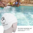 thumbnail image 4 of 2 Pcs Cartoon Silicone Swimming Caps Cute Universal Fit for Kids Women Manpanda Pattern, 4 of 4