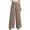 Khaki, variant on Women's Pants Solid Color Versatile Straight High Waisted Wide Leg Pants Business Casual Office Dress Trousers Green L