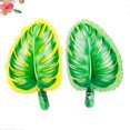 thumbnail image 3 of 12pcs Palm Leaf Shaped Balloon Monstera Balloons Hawaiian Aluminum Foil Balloons Summer Party Layout Supply Decoration (Green + Yellow Edge), 3 of 3
