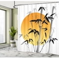 thumbnail image 5 of Ambesonne Asian Themed Shower Curtain, Retro Sun Leafy Tree, 69"Wx70"L, Orange White Black, 5 of 5