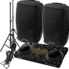 Rock The House DJ System - Pioneer DJ Controller - Serato DJ Lite Software - 4000 Watts of Powered DJ Speakers w/Stands and Mic