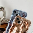 thumbnail image 4 of Water Ripple Wave Meteorite Bubble Pattern Chrome Plating Electroplated Candy Color Soft Compatible with iPhone Case (Eletro Blue,iPhone 15 Pro Max), 4 of 12