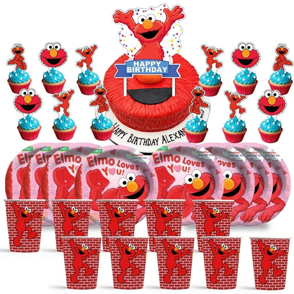 Elmo Birthday Cups Party Supplies Plates Decorations Cake Topper Decor
