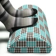 thumbnail image 3 of Plaid Foot Rest, 2 Colored Pattern with Little Checks and Diagonal Lines Retro Modern, Non-Slip Backing Adjustable Ergonomic Memory Foam Leg Support for Office, Dark Brown Seafoam White, by Ambesonne, 3 of 5