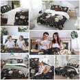 thumbnail image 5 of 3 Piece Vintage Black Floral Duvet Cover Set Twin Size,Microfiber Comforter/Quilt Cover with Corner Ties and 2 Pillowcases,Spring Seasonal Botanical Blooms All Season Soft Bedding with Zipper Closure, 5 of 8
