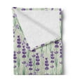 thumbnail image 2 of Lavender Soft Flannel Fleece Throw Blanket, Botanical Pattern with Fresh Herbs Aromatherapy Spa Theme, Cozy Plush for Indoor and Outdoor Use, 70" x 90", Pale Sage Green Violet, by Ambesonne, 2 of 5