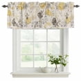 thumbnail image 2 of Yellow Grey Botanical Valances for Windows, Spring Floral Watercolor Rustic Light Filtering Kitchen Curtains, Rod Pocket Window Valance Curtains for Living Room Bedroom, 42" W x 18" L, 2 Panels, 2 of 9
