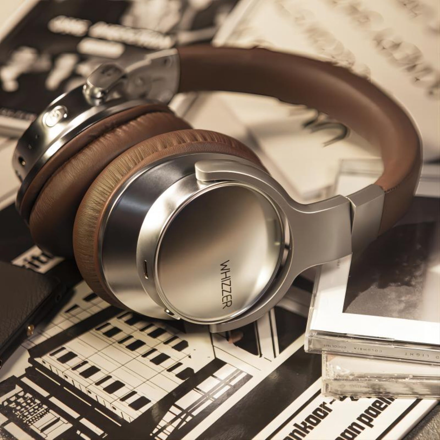 American Retro Style Headphones, Weize W1S Wireless Bluetooth ANC Over-Ear Headset for Fashion Mallard Look