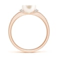 thumbnail image 2 of ANGARA Freshwater Cultured Pearl Ring with Diamond Collar in 14K Rose Gold for Women | June Birthstone, Birthday, Anniversary, Jewelry Gift for Women | Pearl Ring, 2 of 9