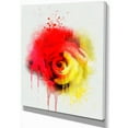 thumbnail image 2 of Belle Rouge Jaune Rose Aquarelle - Fleurs Toile Oeuvre Murale, 2 of 4