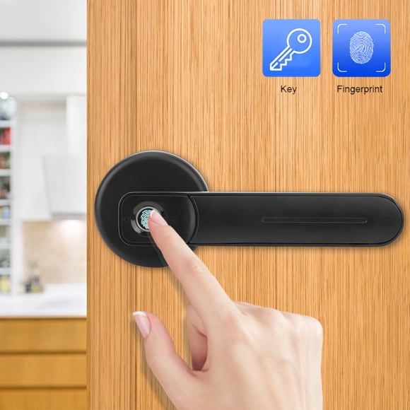 LAFGUR Serrure de Porte Électronique, Serrure Intelligente à Empreinte Digitale, Serrure de Porte Intelligente à Empreinte Digitale Biométrique avec Clé d'Urgence pour Appartement Résidence Entreprise Hôtel 3.7-6V