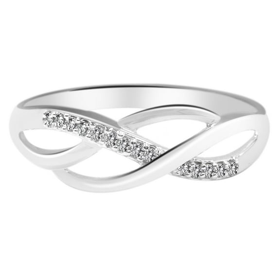 Infinity Diamond Ring, Criss Cross Diamond Engagement Wedding Ring, Delicate Diamond Ring, Pave Set Diamond Ring, 14K White Gold Plated, 1.5 Ct Simulated Diamond, Everyday Wear Diamond Ring
